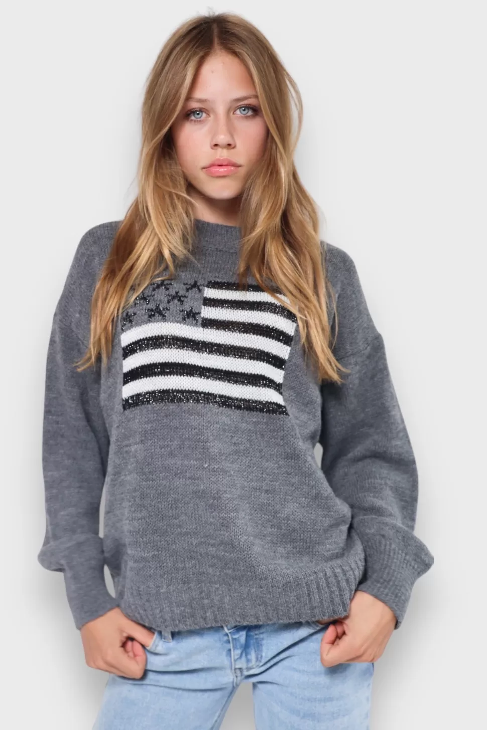Pull "Drapeau Paillete" Gris*Meet Me There Clearance